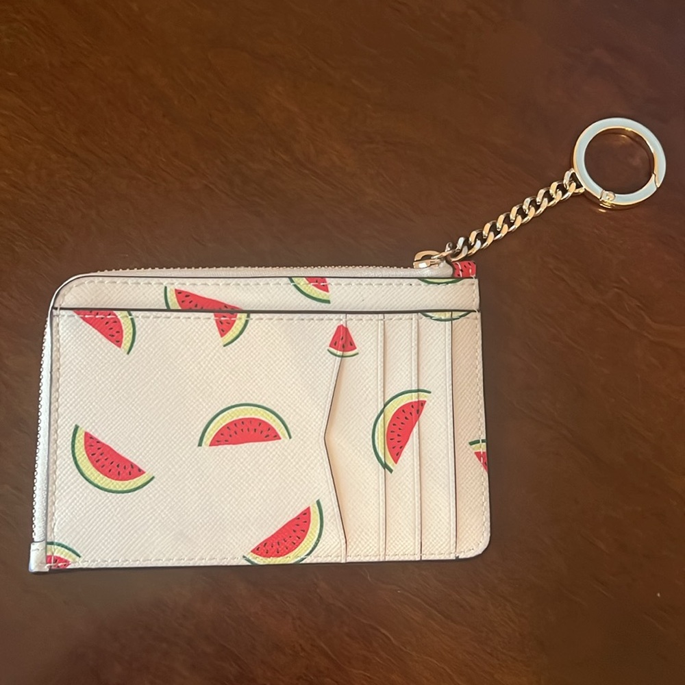 Kate Spade Watermelon Corner Zip Card Case Wallet - Picture 2 of 2